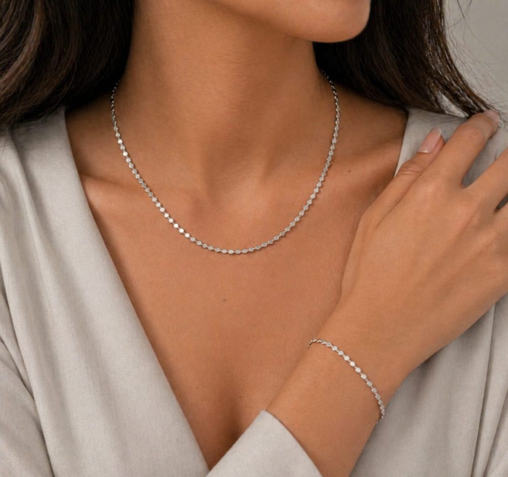Conjunto Choker e Pulseira Chapinhas