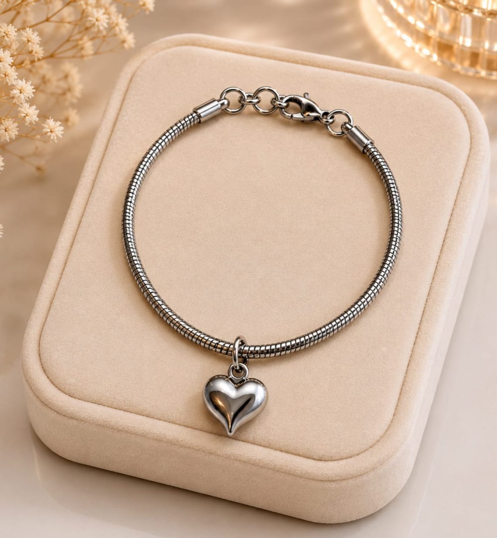 Pulseira Aço Coração
