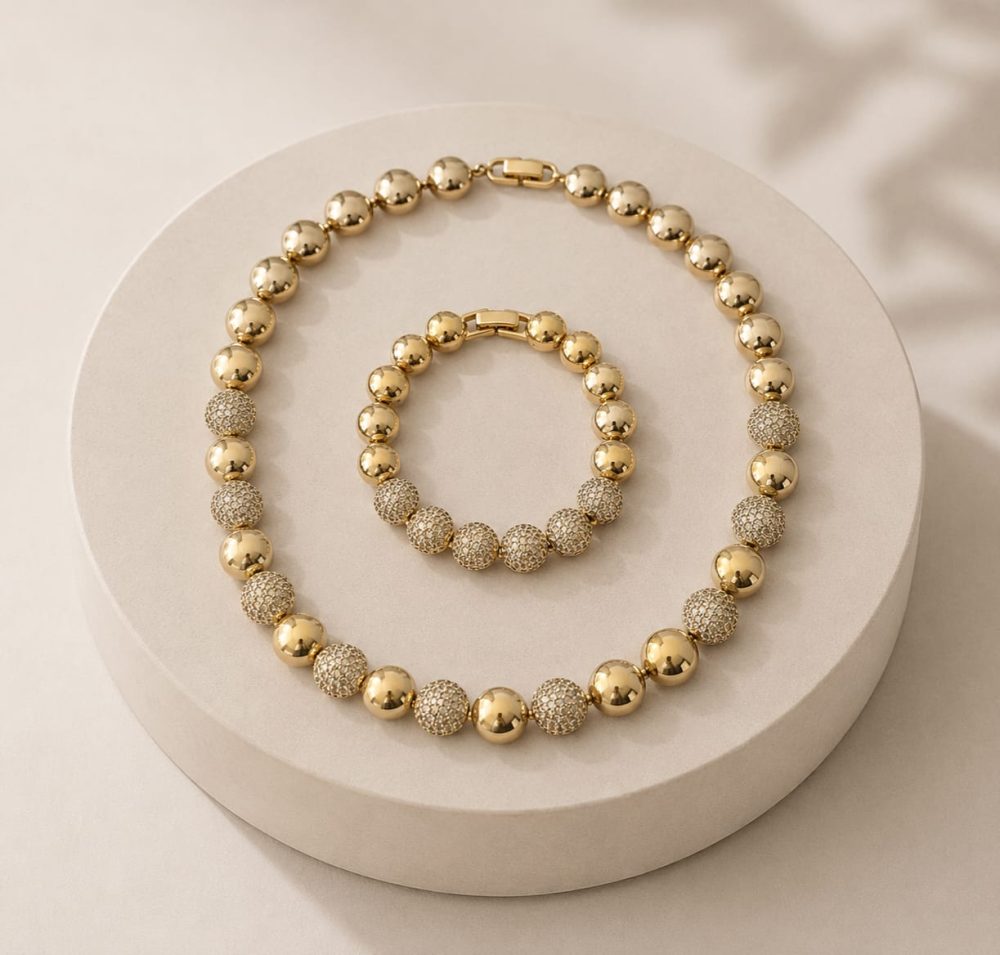 Colar Riviera e Pulseira