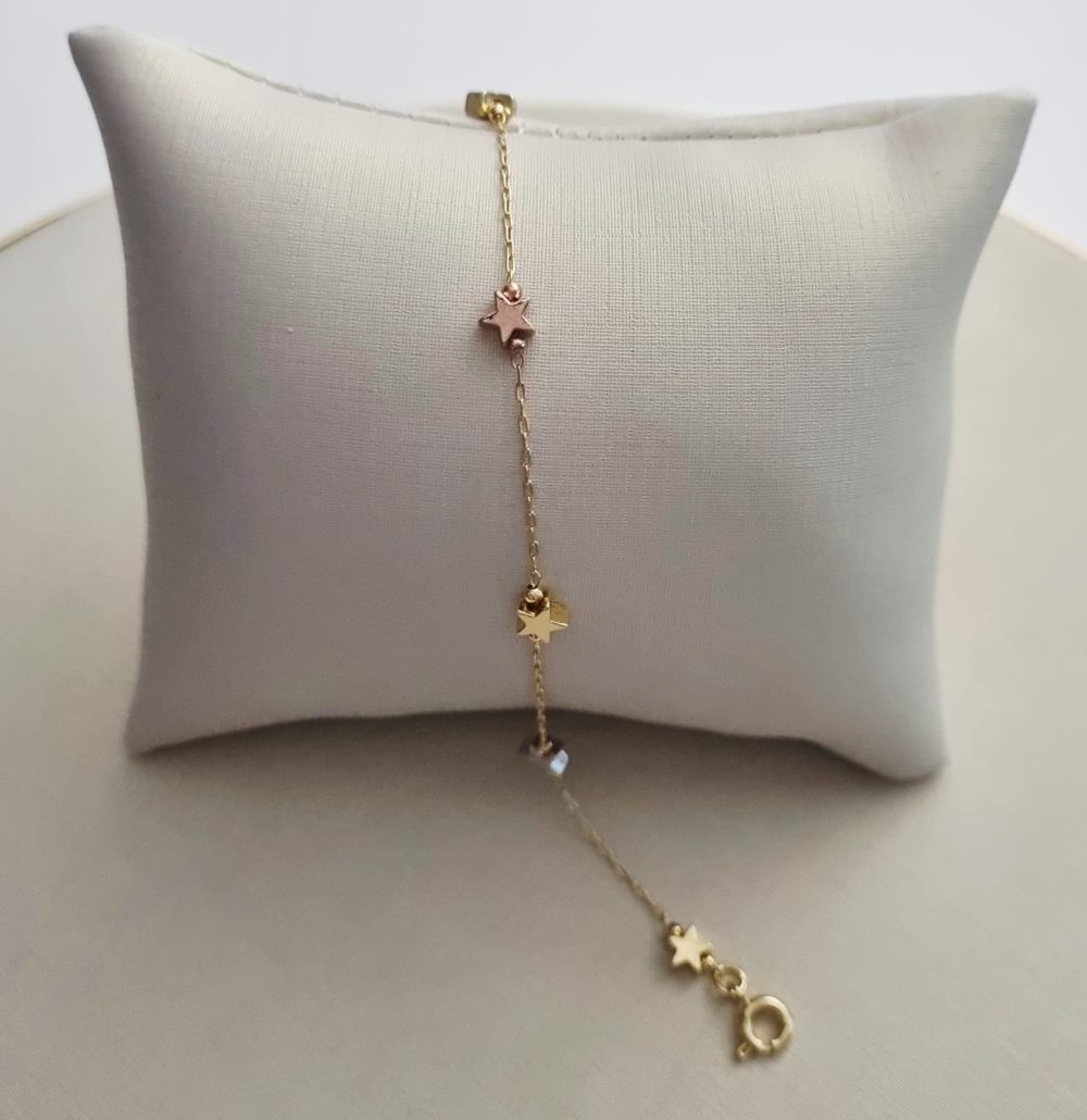 Pulseira Estrela Três Ouros