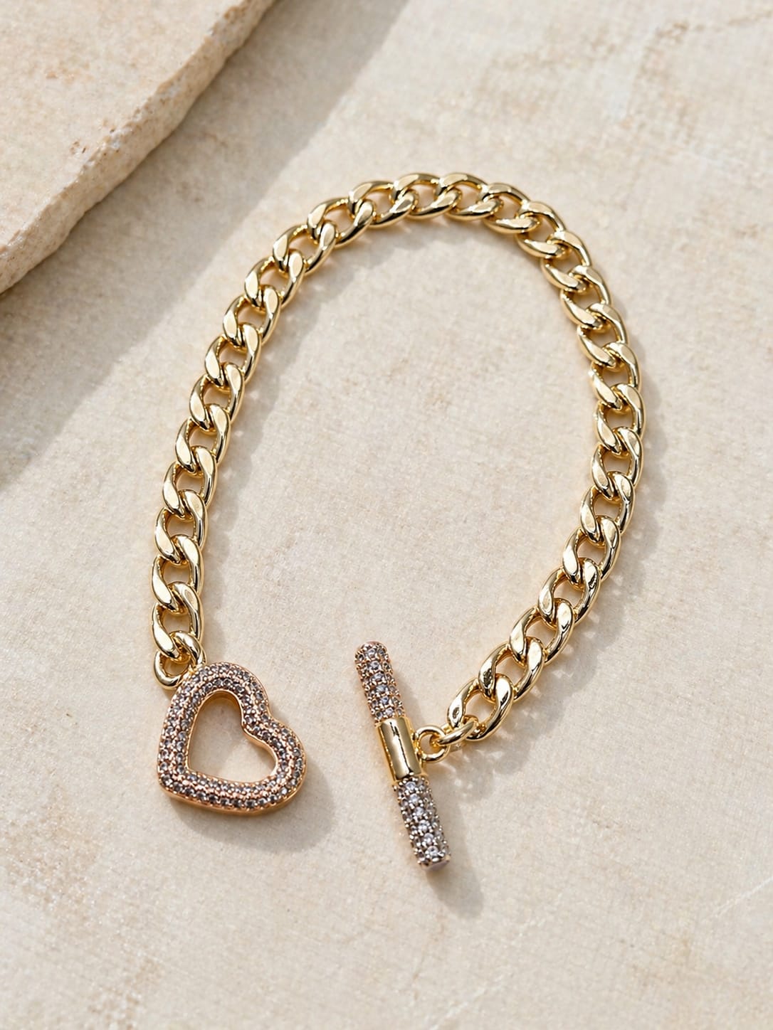 Pulseira Fecho Coração Vazado