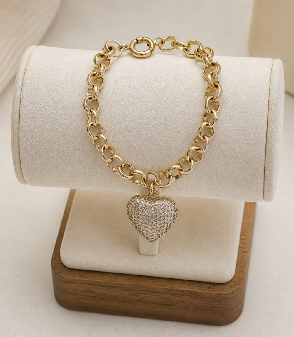 Pulseira Coração Zircônias