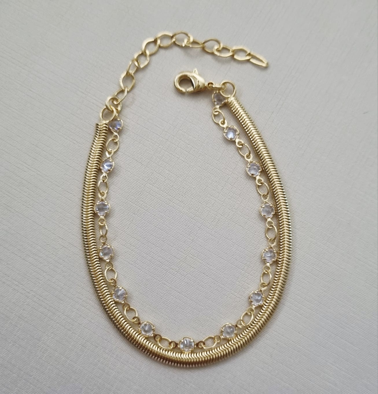 Pulseira Dupla com Zircônia